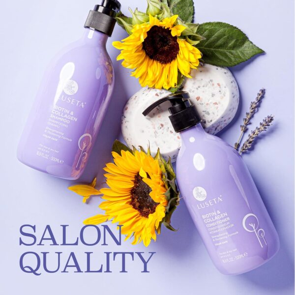 Luseta Biotin Shampoo and Conditioner Set for Hair Growth, Anti-Hair Loss shampoo volume Thickening with Collagen, Sulfate and Paraben free, Argan Oil to Repair Split Dry Hair Salon Quality- 2x500ml