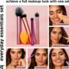 Real Techniques Everyday Essentials + Makeup Sponge Kit, Makeup Brushes and Makeup Blender Sponge, For Foundation, Blush, Bronzer, Eyeshadow, and Powder, Synthetic Bristles, Cruelty Free, 5 Piece Set