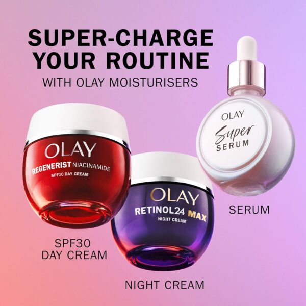 81-ZC66OrL._AC_SL1500_.jpg Olay Super Serum 5-in-1 Benefits, Hydrating Face Serum 50 ml, With Vitamin C, Niacinamide, Collagen Peptides & Vitamin E, Glowing, Firmer and Smoother Skin, Lightweight Formula