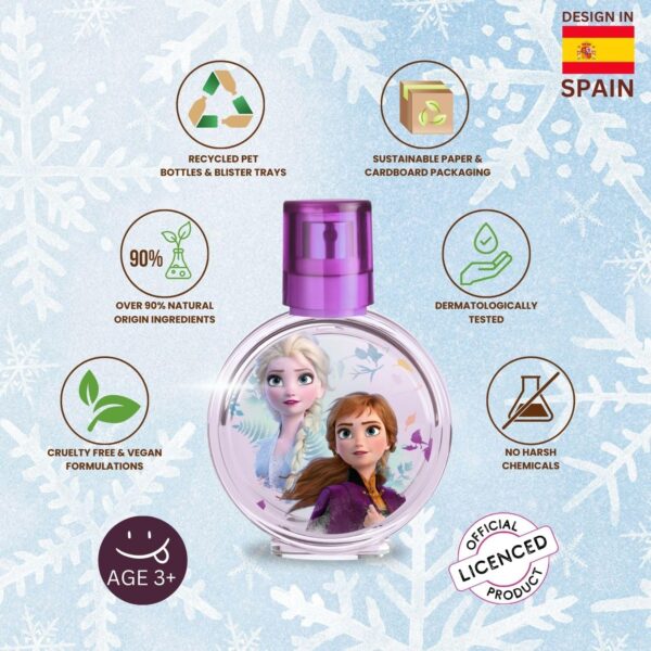 Disney Frozen Eau de Toilette Natural Perfume Spray, Vegan and Dermatologically tested EDT fragrance Spray for Kids, 30ml