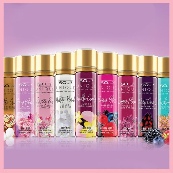 So…? Unique Womens Vegan Sweet Pea Body Mist Fragrance Spray 150ml