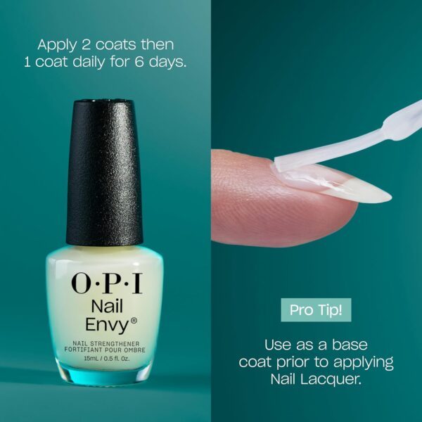 OPI Nail Envy Nail Polish, Nail Strengthener Treatment with Biotin, Calcium & Vitamins for Strong Natural Nails, Vegan Nail Repair and Strength for Damaged Nails, Clear Nail Polish 15ml