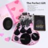 MAANGE Makeup Brushes 30 Pcs Professional Makeup Brush Set for Foundation Blending Powder Blush Concealers Eyeshadow, 5 Products Included, Black,