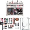 Technic 36 Pcs Clear Carry & Storage Train Case Including Beauty Makeup Cosmetics & Tools