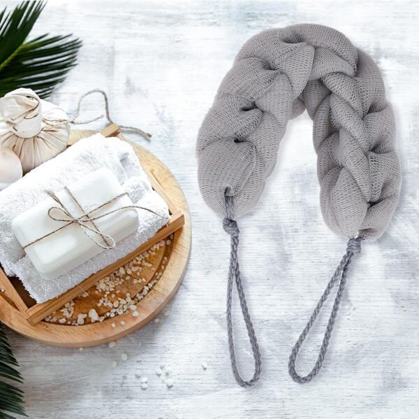 812LduwmUML._AC_SL1500_.jpg Sibba 1 PC Back Scrubber Shower Body Wash Sponge Loofah Bath Large Long Extended Puffs Stick Exfoliating Washing Removable Head Exfoliate Set Pack Mitts Soft Mesh Stretch Braided Strips Brush