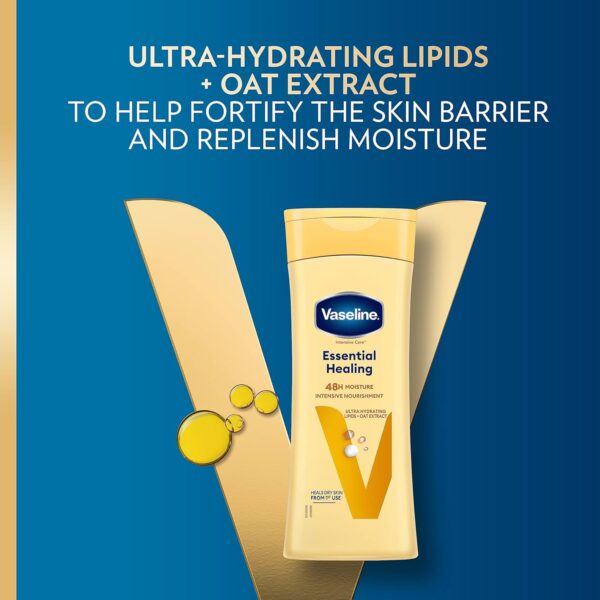 Vaseline Intensive Care Essential Healing Body Lotion with ultra-hydrating lipids and oat extract for dry skin 200 ml
