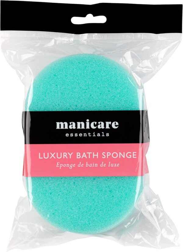 Manicare Luxury Bath Sponge, Shower Body Scrubber, Super Soft Cleaning Sponge, Gentle On The Skin for an All Over Wash, Durable and Long Lasting, Lather and Use with Shower Gel Or Body Wash, Mint