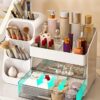 InlyXairce Make up Organiser,Skincare Cosmetic Storage Box Large Capacity,Dressing Organizer with 2 Drawers for Makeup Brush Beauty Perfume for Bedroom Bathroom Countertop Organizers