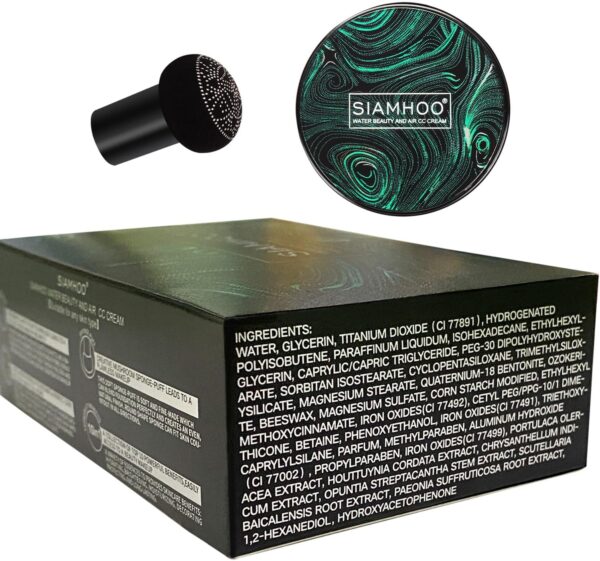 SIAMHOO CC Cream Foundation with Mushroom Head Air Cushion CC Cream Foundation Full Coverage for Flawless Makeup, Even Skin Tone 0.7fl.oz - Natural