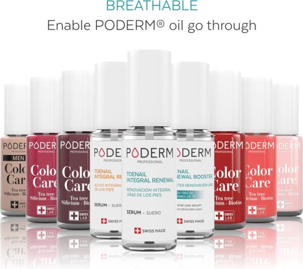 PODERM - FRAGILE, SPLITTING, RIDGED NAILS - 2-in-1 treatment with plants with restorative, strengthening and nourishing properties - Professional solution for hands/feet - Quick & easy - Swiss Made