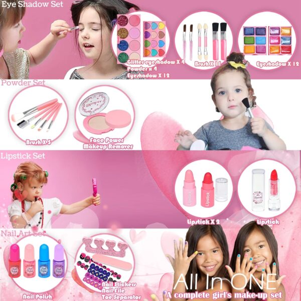 EVACOK Kids Makeup Sets For Girls - Children Makeup Sets For Girls Washable Make Up Set, Childrens Princess Play Games Toys Presents, Little Girl Birthday Gifts Set For Age4-12 Year Old (EVACOK-11)