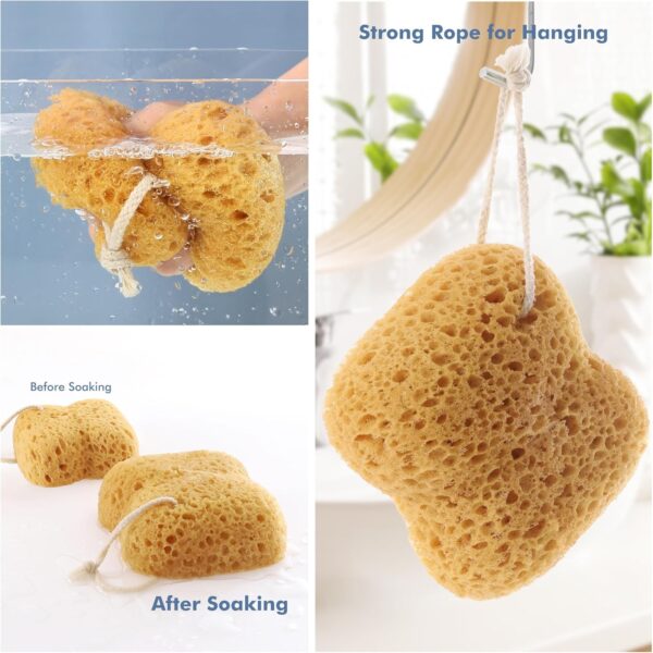 Azymi Sponges Bath, 2Pcs Larger Shower Sponges for Women Men, Exfoliating Body Sponge Dense Foam for Gentle & Deep Cleansing, Ultra-Soft for Sensitive Dry Skin