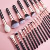 Jessup Brand 25pcs Professional Makeup Brush Set Beauty Cosmetic Foundation Powder Blush Eyeshadow Blending Highlighter Natural-Synthetic Hair Brushes (Black/Rose Gold) T155