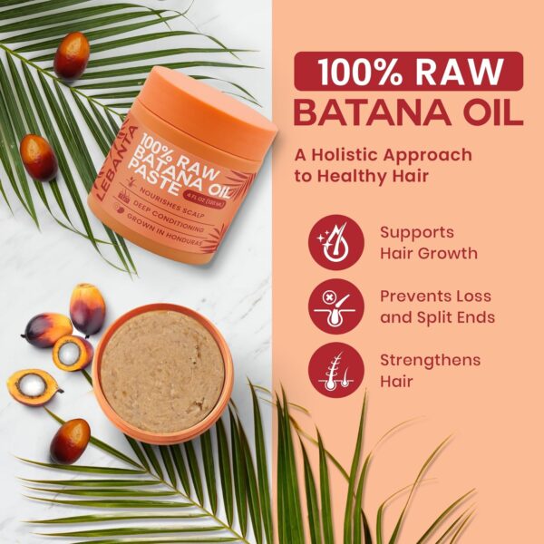 Raw Batana Oil for Hair Growth - 100% Pure, Organic 4oz Batana from Honduras for Thick and Strong Natural Hair - Dr. Sebi Unrefined Cold Pressed Cosmetic Scalp Mask for Men & Women (1 Pack)