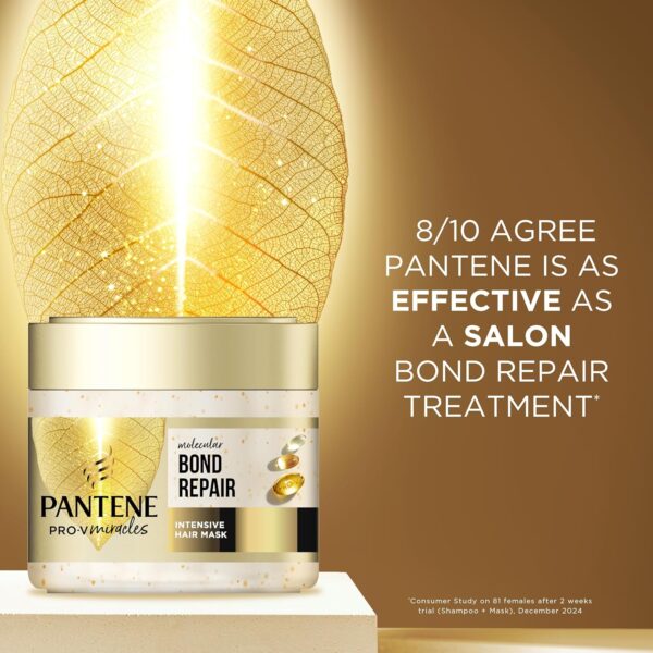 Pantene Molecular Bond Repair Intensive Hair Mask with Biotin 300ml. Pro-V Concentrated Formula for Extremely Dry Damaged Hair. Leaves Hair Visibly Healthier, Strengthened and Regenerated