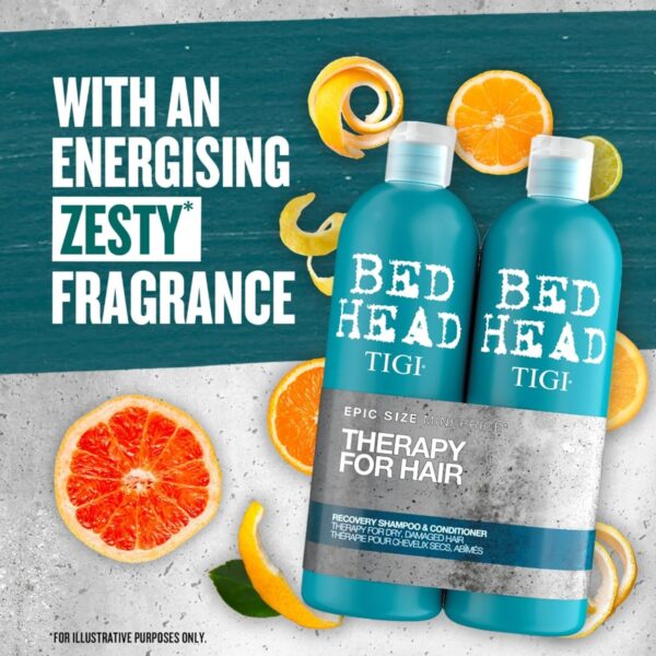 Bed Head by TIGI | Recovery Shampoo and Conditioner Set | Professional Moisturising Hair Repair Treatment | Ideal For Dry And Damaged Hair | 750 ml ( Pack of 2)
