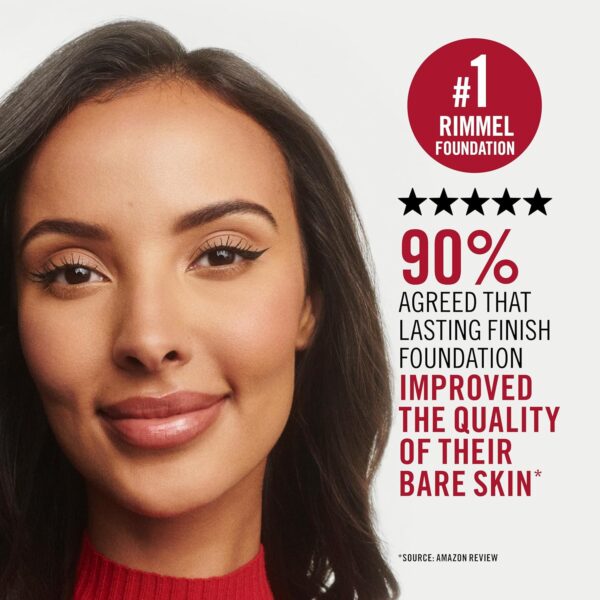 Rimmel Lasting Finish 35Hr Foundation 200 Soft Beige, Full Coverage, Hydrating, SPF20, Hyaluronic Acid, Vitamin E, 2% Niacinamide, All Day Wear, Vegan, Cruelty Free