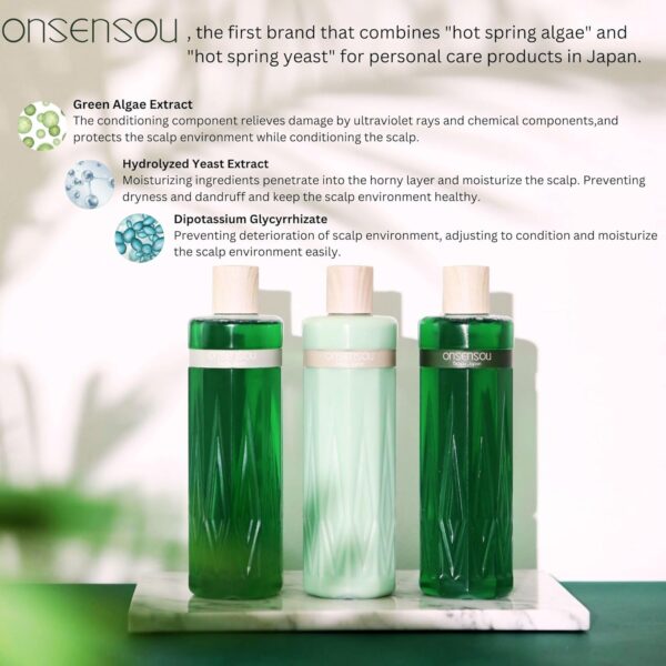 8188swjIQ1L._SL1500_.jpg Hot Spring Yeast & Green Algae Extract Shampoo & Conditioner SET, Rich & Luxurious Lather for Scalp & Hair Care, Moisturizing & Nourishing, Sulfate-Free, Skin-Friendly Formula, Regular