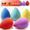 BEAKEY Makeup Sponges 5 Pcs, Non-Latex, Blender Beauty Soft Foundation Sponge, High Density Makeup Sponge for Foundation, Liquid, Creams and Powders (Multi-Color)