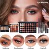 All in One Makeup Kit for Women Full Kit, Make Up Gift Set for Women, Makeup Bundle Includes Foundation Face Primer Eyeshadow Contour Palette Lipstick Eyebrow Pencil Mascara Cosmetic Brush Set