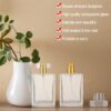 BLMHTWO 2PCS Glass Refillable Perfume Bottle, 30ml/1oz Clear Screw Bottles Cosmetic Fine Mist Atomizer Empty Perfume Atomiser with Mist Pump Portable for Fragrance Oil Travel