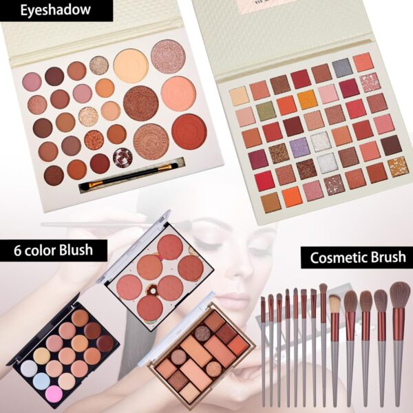 All in One Makeup Kit, Makeup Kit for Women Full Kit, Travel Makeup Kit, Makeup Gift Set for Women, Makeup Essential Bundle Include Foundation Eyeshadow Lipstick Eyebrow Pencil Cosmetic Brush Set