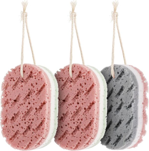 8190IP-7LwL._AC_SL1500_.jpg Dimeho 3PCS Bath Sponge for Women Soft Bath Sponge Gentle Sponge Loofah Body Scrubber Shower Sponge for Body Wash Bathroom Deep Cleansing Bathing Sponge Bathing Accessories 3 Colors Large Size
