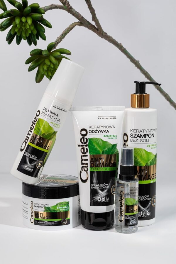 Cameleo - Liquid Keratin - Extremely Damaged Hair Reconstruction, Intense Regeneration, Heat Protection - Repair Treatment & Care with Keratin - Salt & Paraben Free - 150ml