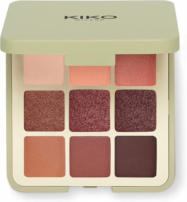 KIKO Milano Green Me Eyeshadow Palette 102, Palette With 9 Multi-Finish Eyeshadows: Matte, Pearly And Metallic