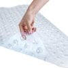 MOONLIGHT20015 Shower Bath Mat Non Slip Anti Mould & Mildew with Strong Suction Cups Grip and Drain Holes Soft Rubber Shower Mats - PVC Bathroom Mat Machine Washable (70x38cm, Clear)