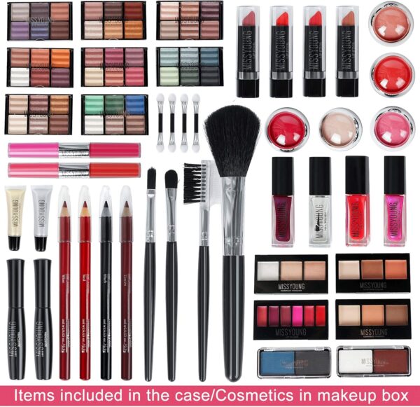 JasCherry All-in-One Make-up Box Set Multi-purpose Cosmetic Storage Beauty Case Professional Contain Eyeshadow Concealer Lip gloss Blusher Compact Powder Eyebrow and Makeup Pencil Brush #1