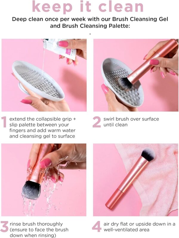 REAL TECHNIQUES The Wanderer Make up Brush Kit, Premium and Professional 8 Midi-size Brush Set with Bag, Soft Bristles, Foundations, Powders, and Concealers, Gold