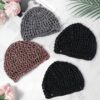 4 Pack Hair Nets Cap Crochet Knit Snood Bonnets Sleeping Hairnet Fitted Hair Cover Wrap Comfortable Haircare Wave Cap for Keep Curls Ballet Serving Shower Bath Head Circumference 20-22in