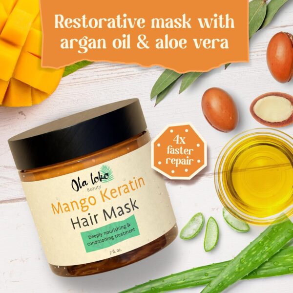 Mango Keratin Hair Treatment - Hair Masks for Dry Damaged Hair, Natural Keratin Hair Mask, Deep Hair Repair Treatment for Scalp & Hair, Best Keratin Treatment for Smoother and Stronger Hair