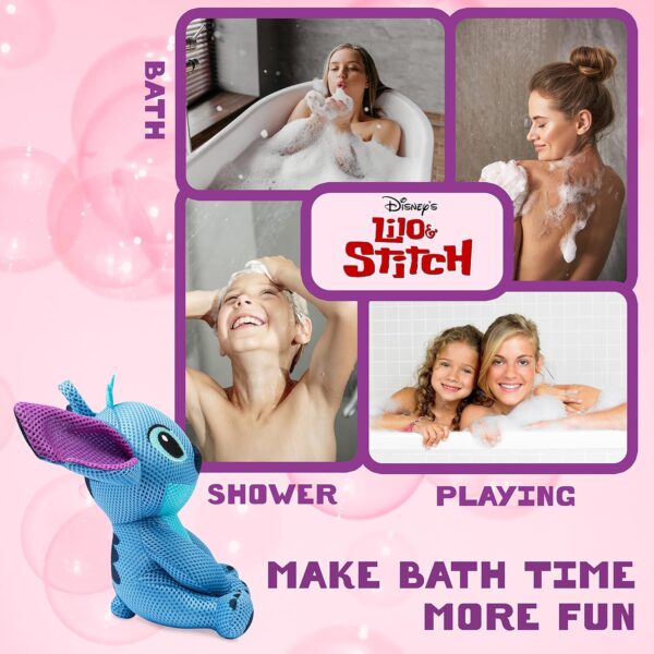 Disney Sponges Bath Kids - Fun Stitch Baby Sponges for Bath Loofah Plush Bathroom Accessories Shower Sponge for Adults