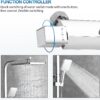 Ronvie Shower System Thermostatic Set, Chrome Shower Riser Rail Mixer with Adjustable Rainfall Shower Head, Scalding Protection Shower Tap, Anti-Kink Shower Pipe