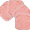 Polyte Premium Hypoallergenic Chemical Free Microfibre Fleece Makeup Remover and Facial Cleansing Cloth (20x20 cm, 4 Light Coral Cloths)