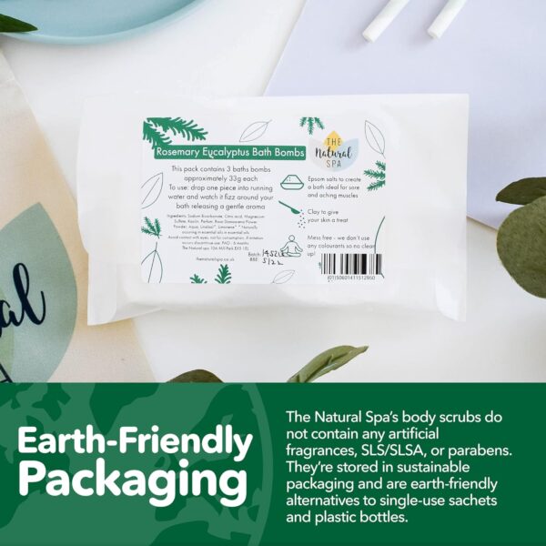 Rosemary Eucalyptus Bath Bomb Kit, Aromatherapy Shower Bombs, Oil-Free Vegan Gifts for Women and Men, Handmade Mini Bath Bombs Spa Gift Set, No Colorants and SLS/SLSA, Pack of 3 - The Natural Spa