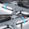 DEPTUNA Thermostatic Bath Shower Mixer,Thermostatic Bath Taps,Bath Mixer Taps with 38°C Anti-Scald Valve and Safety Button,Deck Mounted,Chrome