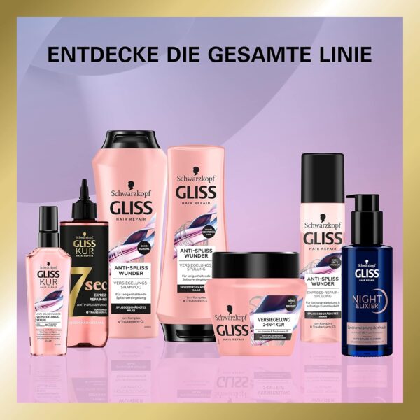 Gliss Night Elixir Anti-Split Ends Miracle (100 ml), Hair Serum Seals Split Ends During Sleep, Hair Care Repairs Hair Long-Lasting