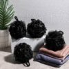 VERINIXUS Loofah Shower Sponge – Pack of 4 Extra Soft Mesh Bath Puff for Body Scrubbing & Exfoliating | Shower Puff for Men, Women & Kids | Durable Bath Sponge for Daily Use
