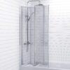 Luxura® 4 Panel 1400 x 1000mm Chrome Over Bath Shower Screen Folding Hinged Door Glass Panels & Screens for Baths, 4mm Toughened Safety Glass, 180° Pivot Swing, Reversible