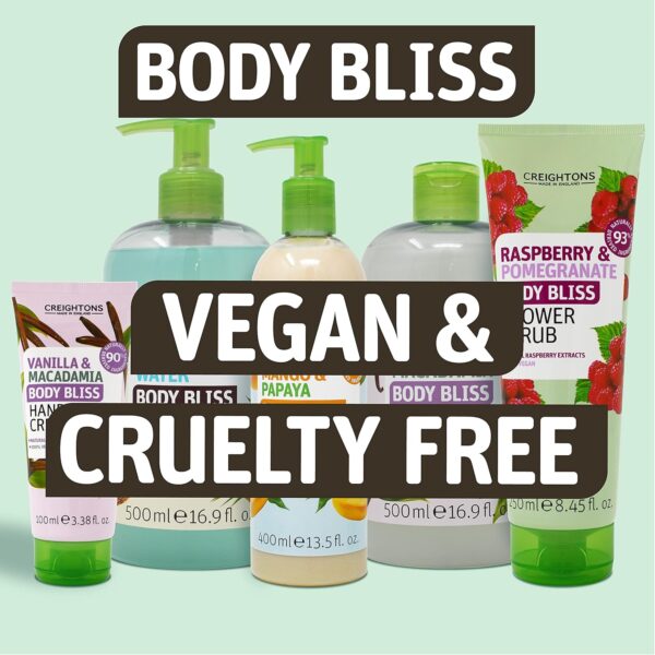 Creightons Body Bliss Raspberry and Pomegranate Bath and Shower Gel (500ml) - with 90% Naturally Derived Ingredients. Cruelty Free. Vegan Friendly.