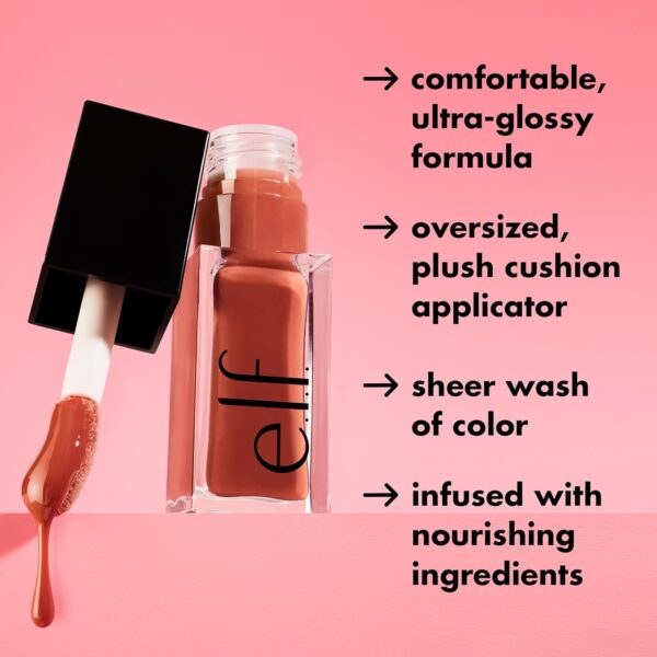 e.l.f. Glow Reviver Lip Oil, Nourishing Tinted Lip Oil For A High-Shine Finish, Infused With apricot oil, Vegan & Cruelty-Free, Rose Envy
