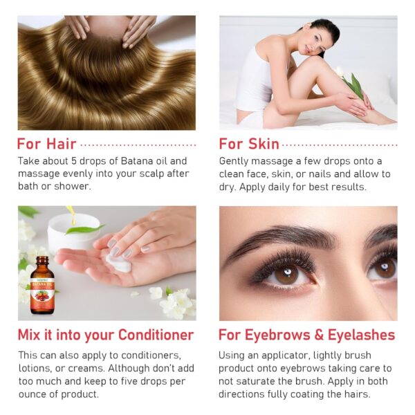 Batana Oil for Hair Growth, 100% Pure Natural Raw Batana Oil for Hair Growth, Prevent Hair Loss, Eliminate Hair Split Ends, Promotes Hair Thickness for Men & Women-2.02 fl oz
