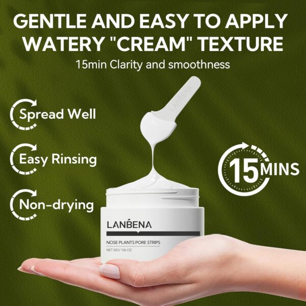 LANBENA Blackhead Mask (30g), 60 Pieces Nose Pore Strips, Note: Cream Goes Dry out/Gunk below 25 Degrees, Place Bottle in Boiling Water to Soften
