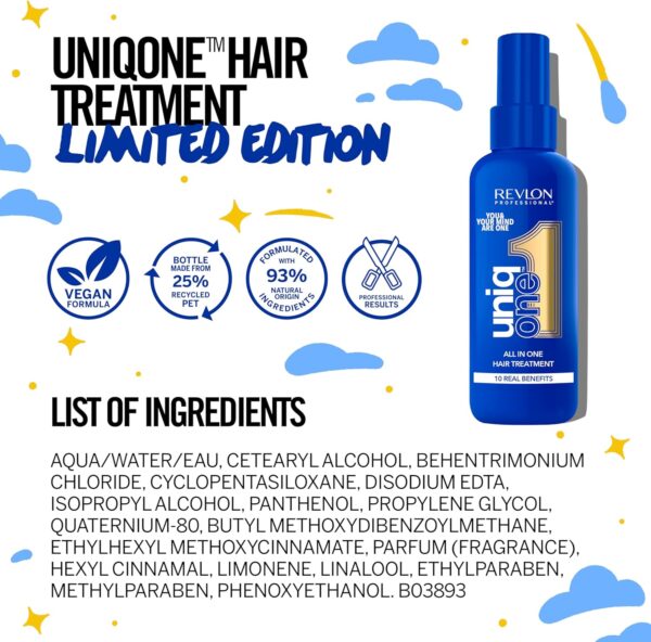UniqOne Revlon Hair Treatment - Relaxing Fragrance Leave-in Professional Multi-benefit Hair Treatment - Repair, Detangle, Control Frizz & Style – Vanilla & Jasmine - 150 ml ​