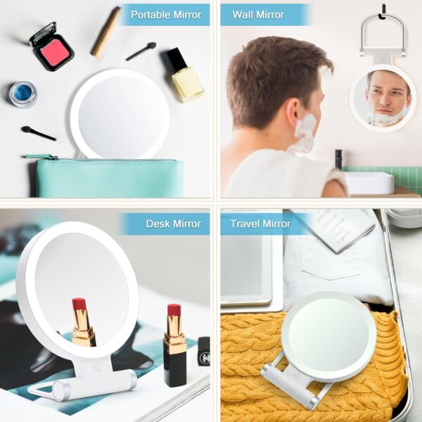 MIYADIVA Magnifying Mirror with Light, 20x Makeup Mirror with Light for Plucking Eyebrows