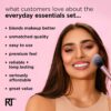 Real Techniques Everyday Essentials + Makeup Sponge Kit, Makeup Brushes and Makeup Blender Sponge, For Foundation, Blush, Bronzer, Eyeshadow, and Powder, Synthetic Bristles, Cruelty Free, 5 Piece Set