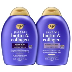 OGX Nourishing + Coconut Milk Shampoo & Conditioner Set, Hydrating & Restoring, Moisturizes for Soft Hair After the First Use, Sulfate-Free Surfactants, 2 Items, 2 x 13 fl. Oz